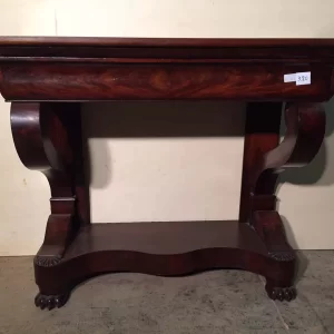 Consolle Impero a Bretella in Piuma di Mogano - Epoca 1800