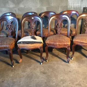 Set di 8 Sedie Inglesi dell'800 in Mogano