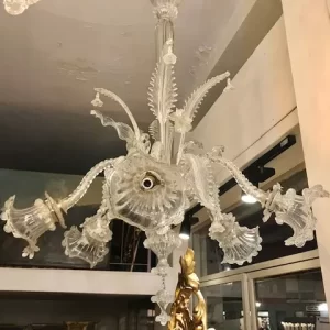 Lampadario in Vetro di Murano - Epoca '900, 6 Luci