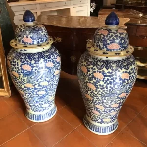 Coppia di Vasi Cinesi - Epoca '900 in Porcellana Decorata