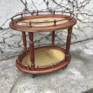 Carrello Porta Liquori da Salotto - Epoca '900 in legno e ottone