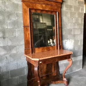 Consolle Carlo X in Mogano con Specchiera - Epoca '800