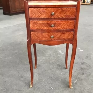 Comodino Luigi XV Bois de Rose piano Marmo - Epoca anni '40-50
