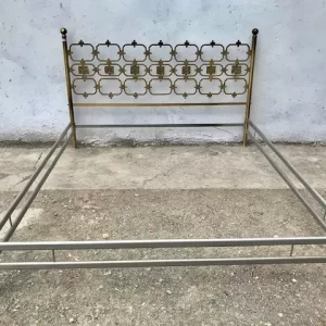 Letto matrimoniale anni '70 in bronzo - Design Borsani