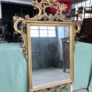 Specchiera Luigi XVI in Legno e Pastiglia Dorata - Epoca '800