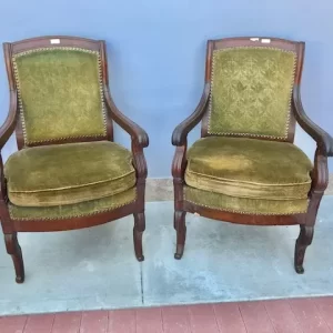 Coppia di Poltrone Carlo X in Mogano - Epoca '800