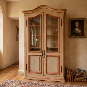 Antica Libreria Laccata primi periodi del '900 Bianco Panna