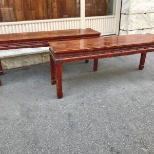 Coppia di Panche Cinesi in Mogano - Epoca II Metà '800
