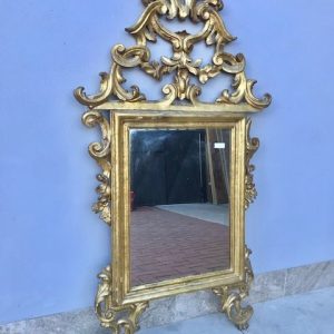 Specchiera Luigi XVI Cimasa Legno Intagliato Dorato - Epoca fine '700