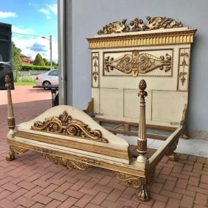 Letto Matrimoniale Laccato e Dorato - Epoca '800